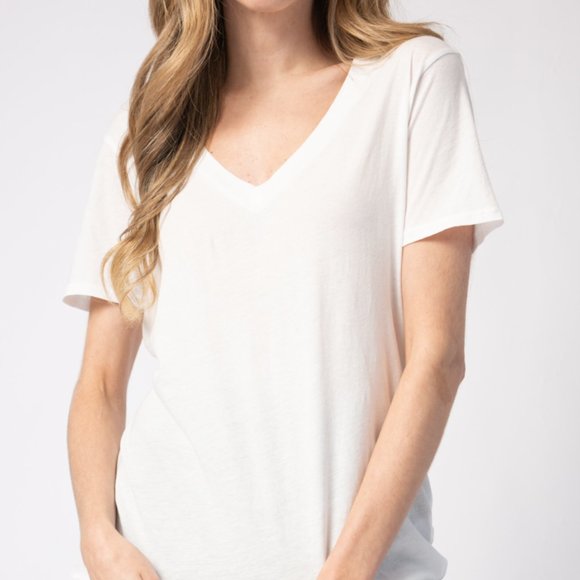 NSF Cielo V-Neck Tee in White - Picture 2 of 5